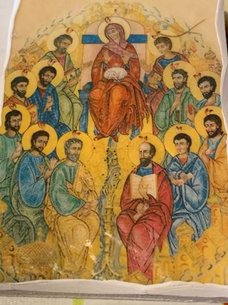Quadretto Madonna e Apostoli - Dipinto