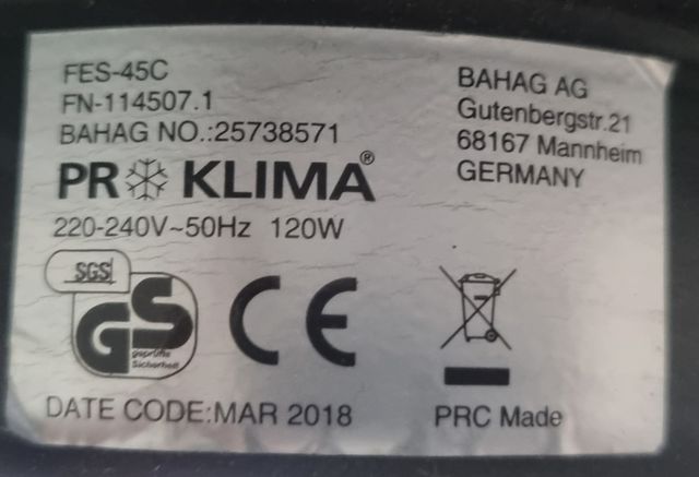 Ventilador Proklima pie