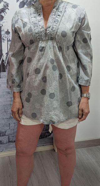 Blusa lunares gris - Manga 3/4