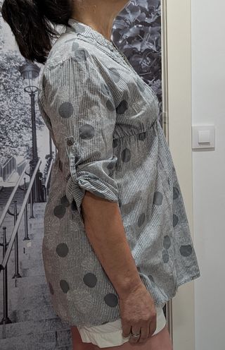 Blusa lunares gris - Manga 3/4