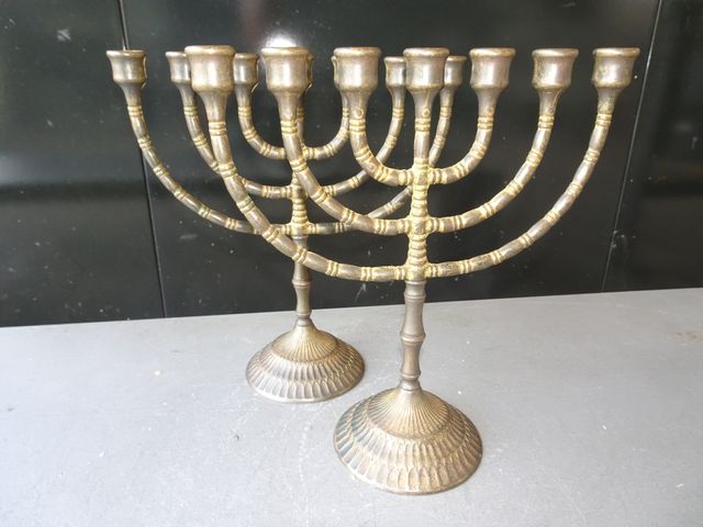 Candelabros Judio Menora en Bronce,pareja.