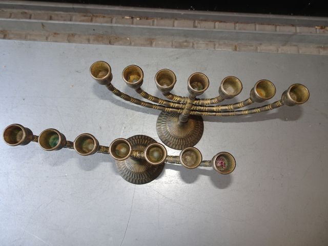 Candelabros Judio Menora en Bronce,pareja.