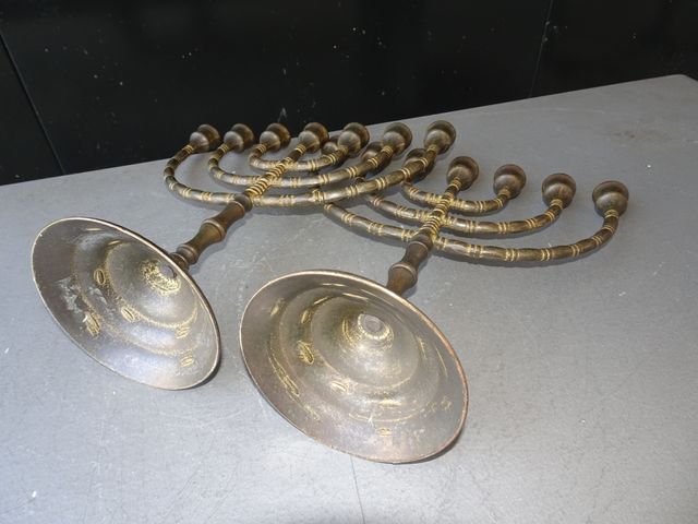 Candelabros Judio Menora en Bronce,pareja.