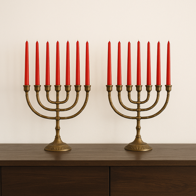 Candelabros Judio Menora en Bronce,pareja.