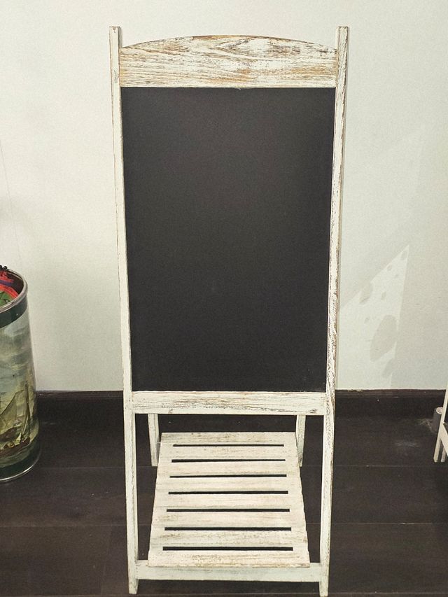 Pizarra vintage de madera blanca
