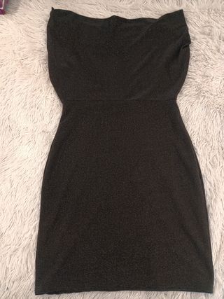 Vestido negro jaspeado fiesta