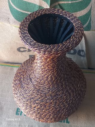 Vaso vimini marrone h 46cm