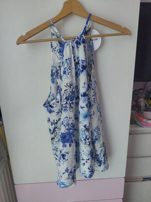 Blusa SHEIN azul y blanca - Talla L