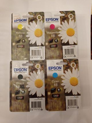 Tinta Epson 18 - Amarillo, Magenta, Cian, NegroXl