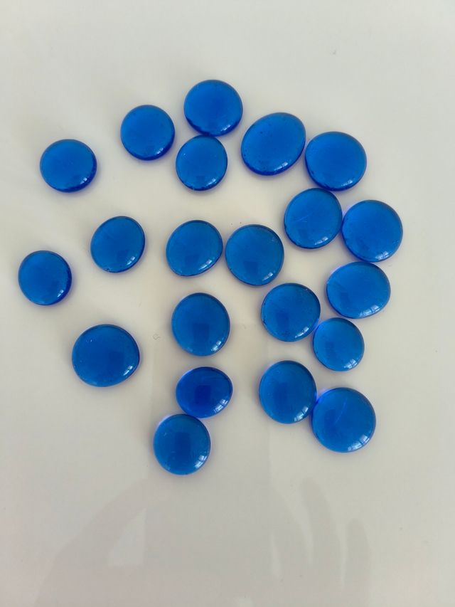21 Pietre Vetro Blu - Decorazione di circa 1 cm
