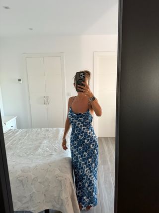Vestido Zara azul - boho chic con etiqueta