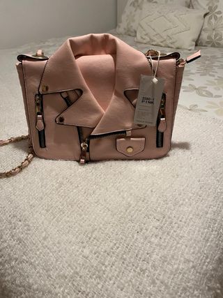 Bolso bandolera rosa | Monedero chaqueta