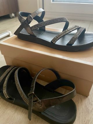 Sandali bassi Tataitalia neri con strass