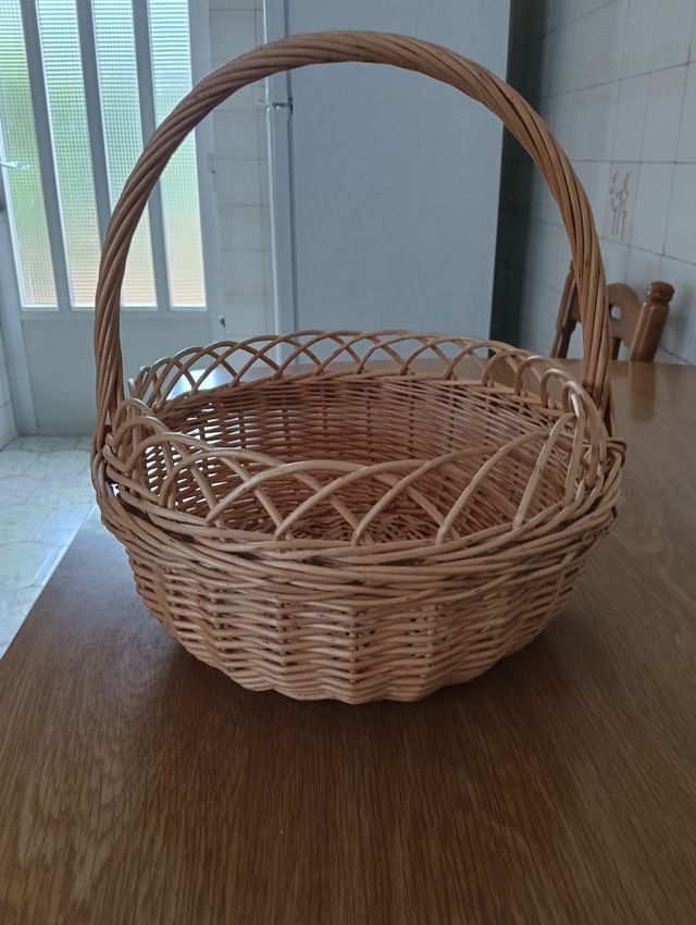 Cesta mimbre - cesta de mimbre beige