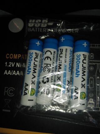 Pilas AAA recargables 300mAh (x4)