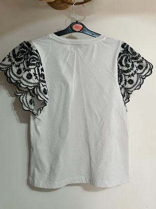 Top Zara bianco ricamato