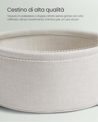 Tavolino, Tavolino Rotondo con Cestino in Tessuto,