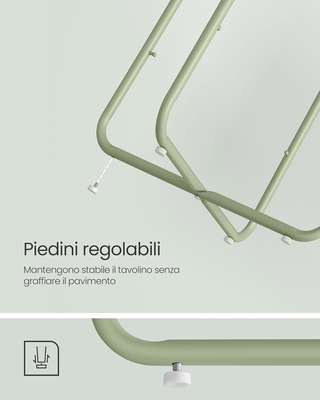 Tavolino, Tavolino Rotondo con Cestino in Tessuto,