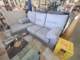 Sofá chaise longue gris reversible