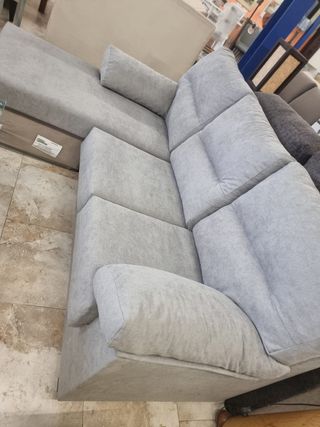 Sofá chaise longue gris reversible