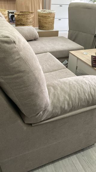Sofá chaise longue gris reversible