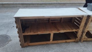 Mostrador madera blanco tienda