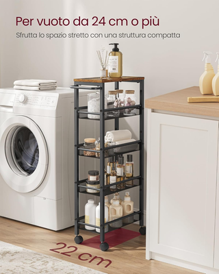 Carrello a 5 Ripiani, Carrello Cucina Salvaspazio 