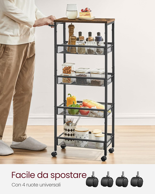 Carrello a 5 Ripiani, Carrello Cucina Salvaspazio 