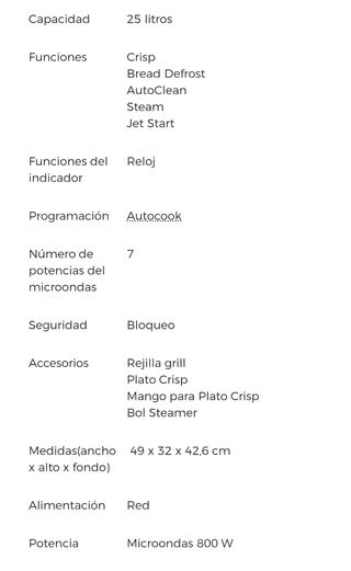 Microondas Whirlpool con grill
