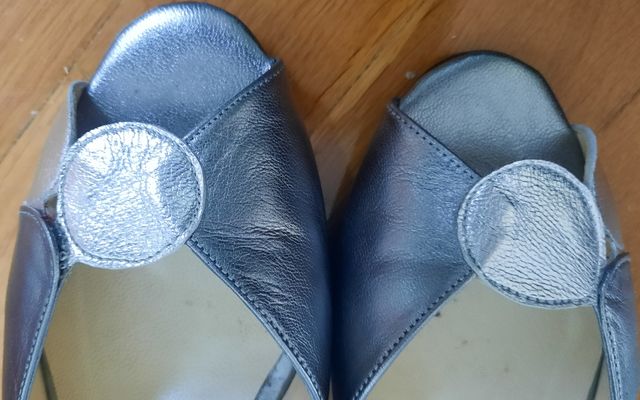 Sandalias piel plata -talla 38