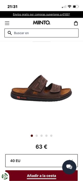 Sandlias Rohde Piel Marrón,  de caballero, confort