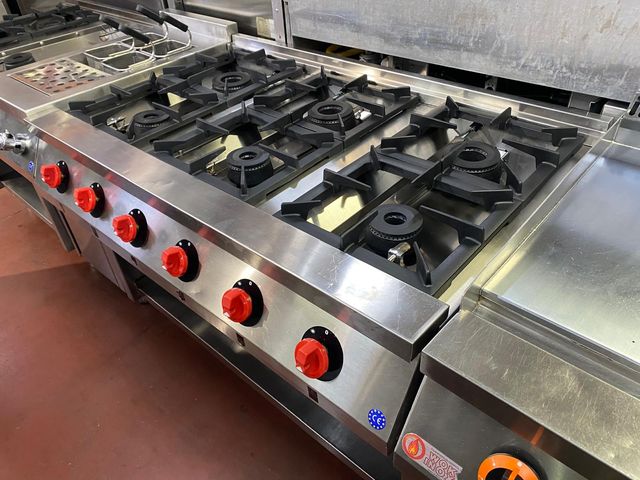Cocina profesional gas 6 fuegos