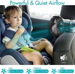 Ventilador de coche para asiento trasero