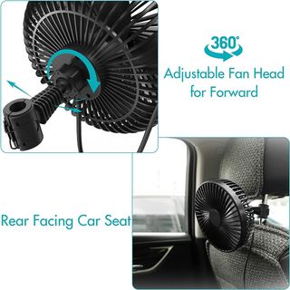 Ventilador de coche para asiento trasero