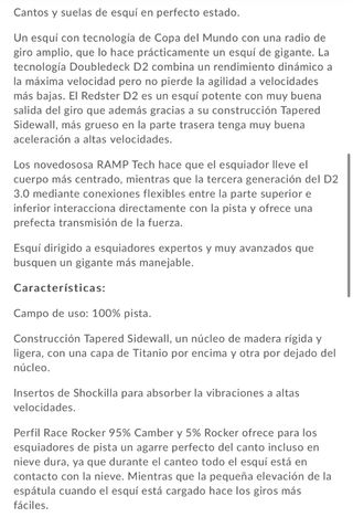 Esquís Atomic Redster GS 180cm aprox