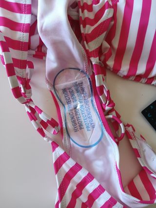 Bikini Rutz rayas rosa blanco,
