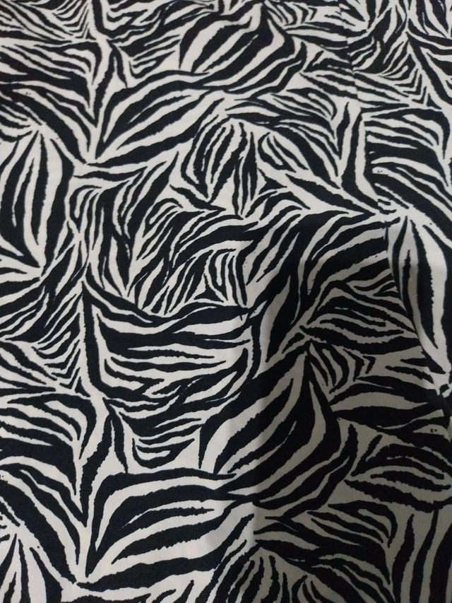 Mono corto cebra blanco y negro