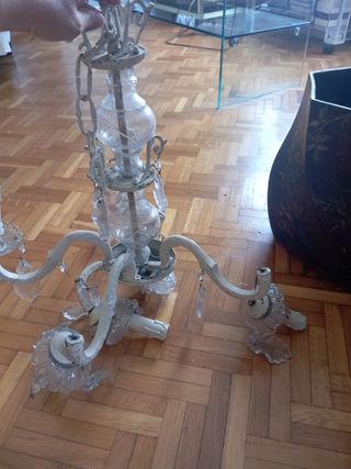 Lampara antigua cristal blanca