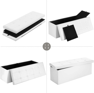 Cassapanca Contenitore 120L, Pouf Contenitore, Pan