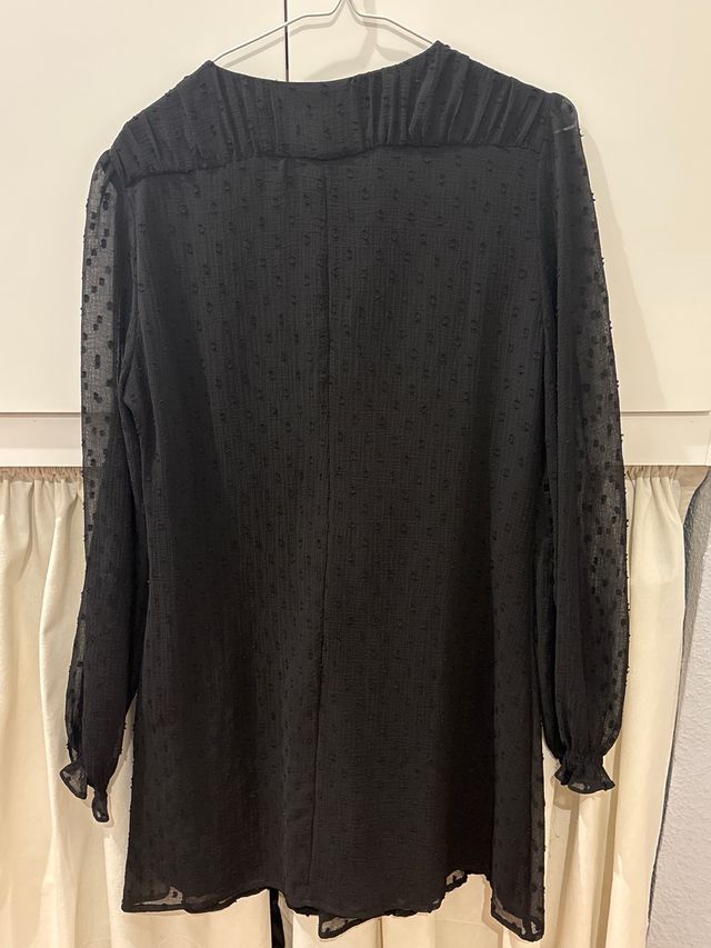 Vestido Zara negro bodoques - Talla M