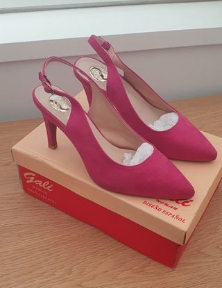 Tacones fucsia mujer