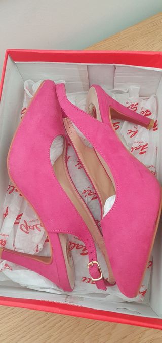 Tacones fucsia mujer