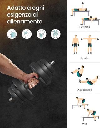 Set di 2 Manubri, Allenamento, Fitness, Sollevamen