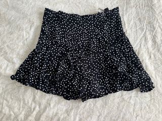 Mini Falda Zara negra - lunares