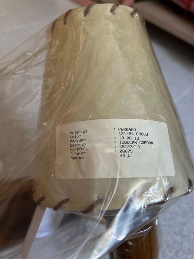 Aplique madera 2 pantallas beige