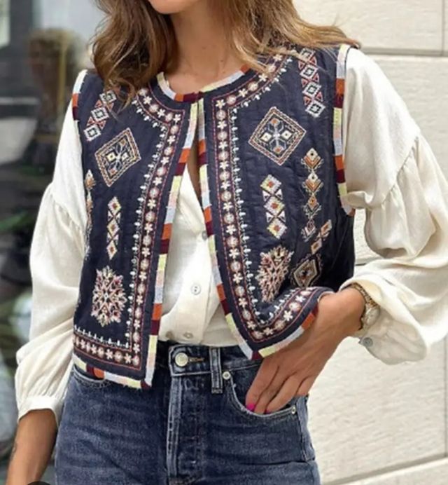 Chaleco vaquero bordado