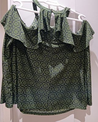 Blusa hombros descubiertos - Verde oliva
