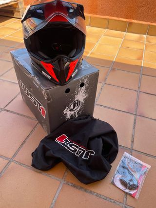 Casco moto Just1 J34 Dual negro/rojo