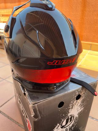 Casco moto Just1 J34 Dual negro/rojo