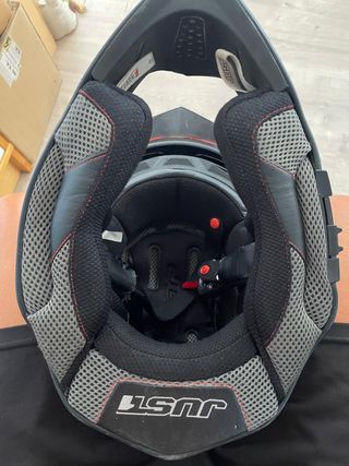 Casco moto Just1 J34 Dual negro/rojo